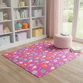 4 X 6 Pink And Blue Ice Cream and Donut Youthful Washable Area Rug