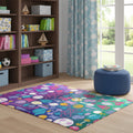 4 X 6 Purple Pink And Blue Sports Youthful Washable Area Rug