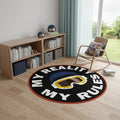5 Blue White And Gold Snow Goggles Youthful Washable Round Rug