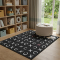 5 X 7 Black And White XOXO Youthful Washable Area Rug