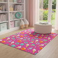 5 X 7 Pink And Blue Ice Cream and Donut Youthful Washable Area Rug