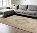 10 X 14 Beige And Rust Floral Indoor Outdoor Area Rug