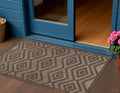2 X 4 Dark Brown And Light Brown Geometric Indoor Outdoor Area Rug