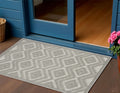 2 X 4 Silver And Gray Geometric Indoor Outdoor Area Rug