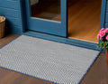 2 X 3 Ivory And Blue Geometric Indoor Outdoor Area Rug