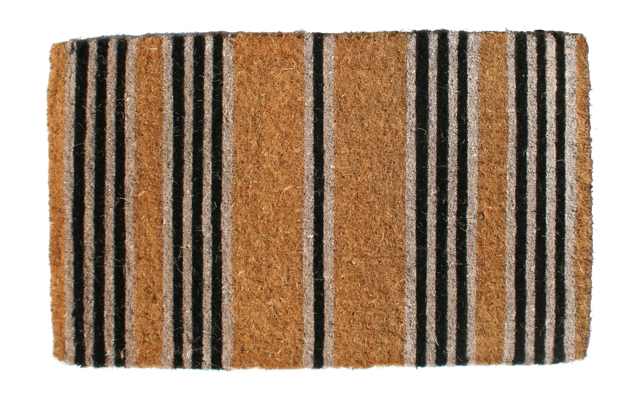 18'' X 30'' Brown and Black Coir Striped Outdoor Door Mat