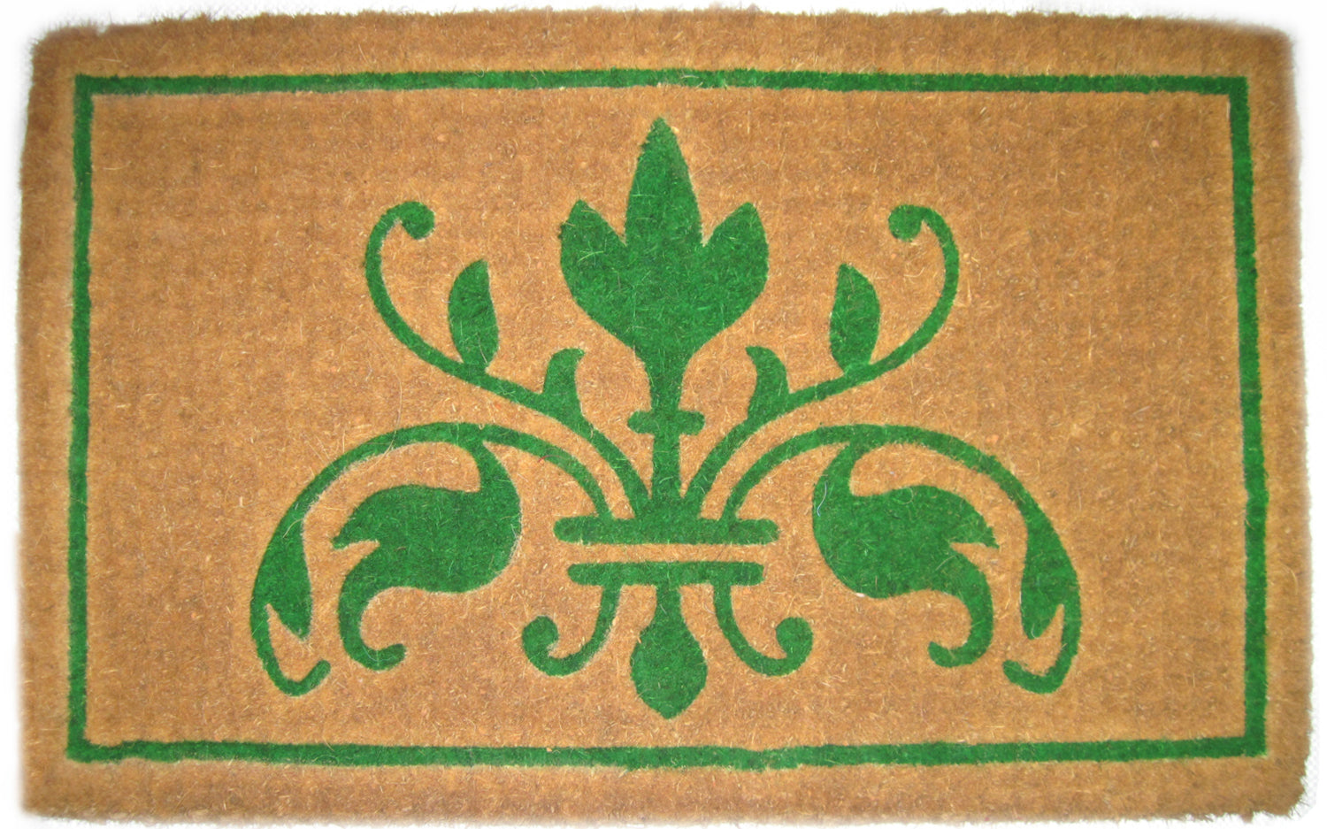 18'' X 30'' Brown and Green Coir Abstract Outdoor Door Mat