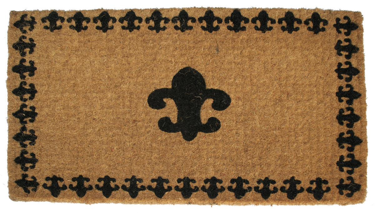 18'' X 30'' Brown and Black Coir Abstract Outdoor Door Mat