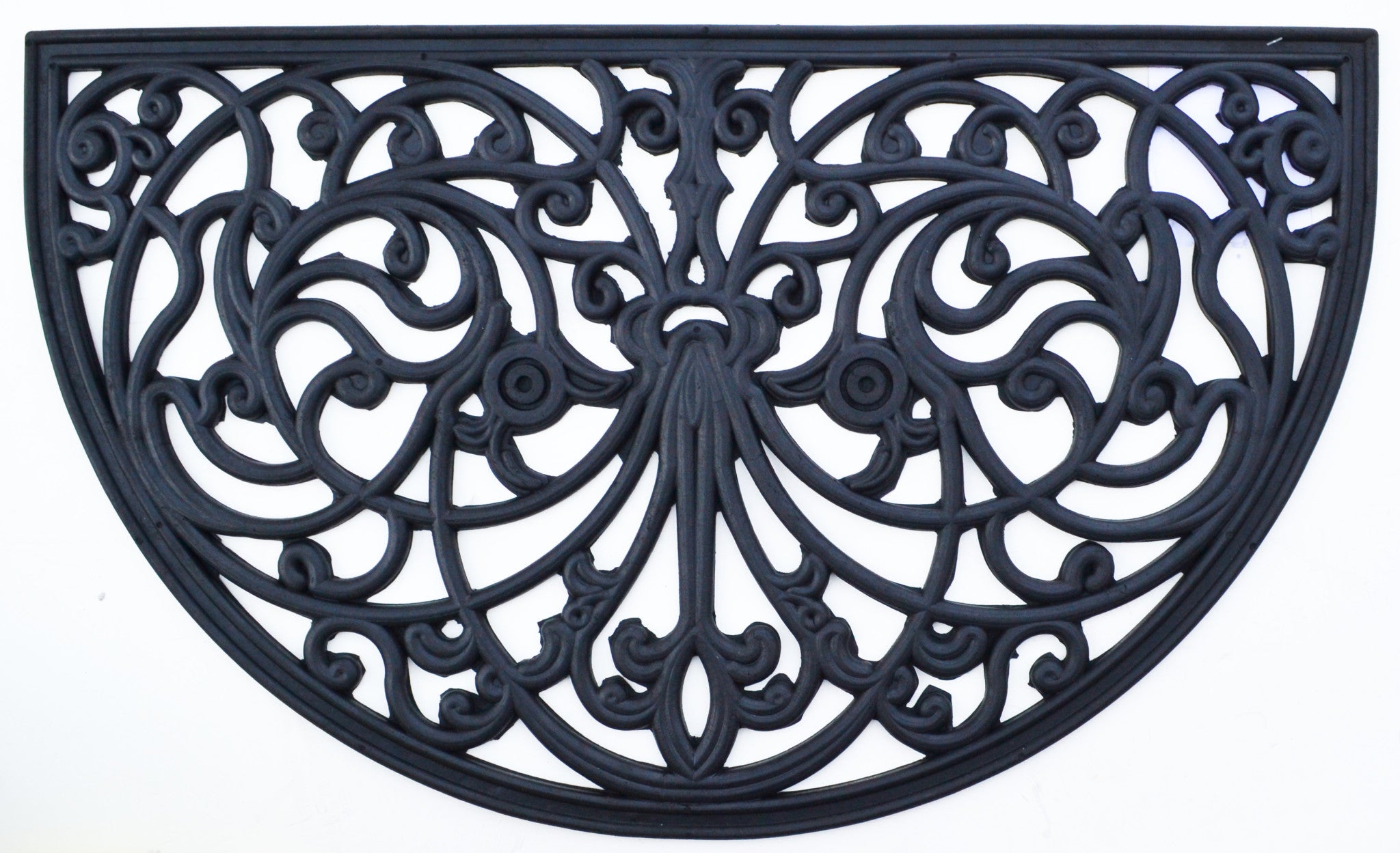 18'' X 30'' Black Rubber Outdoor Semi Circle Door Mat