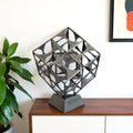 20 Gray Metal Geo Cube Tabletop Sculpture