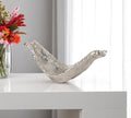 11 Silver Aluminum Organic Shaped Decorative Bowl