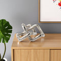 7 Silver Aluminum Geometric Knot Tabletop Sculpture