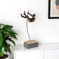 15 Bronze Resin Pole Vaulting Man Tabletop Sculpture