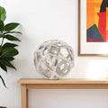 5 Silver Aluminum Geo Orb Tabletop Sculpture