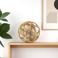 7 Gold Aluminum Geo Orb Tabletop Sculpture