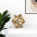 4 Gold Aluminum Faceted Orb Tabletop Sculpture