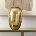 17 Gold Hammered Aluminum Urn Table Vase