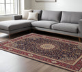 10' X 13' Blue And Red Oriental Area Rug