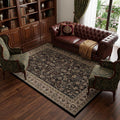 7 X 10 Black And Ivory Oriental Area Rug