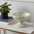 10 Gray Ceramic Round Pedestal Centerpiece Bowl