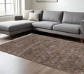 10' X 13' Orange Blue And Yellow Abstract Shag Area Rug With Fringe