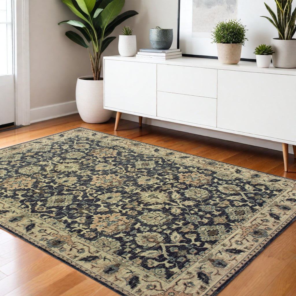 4' X 6' Ivory Oriental Area Rug
