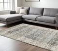8' X 10' Gray And Ivory Oriental Area Rug
