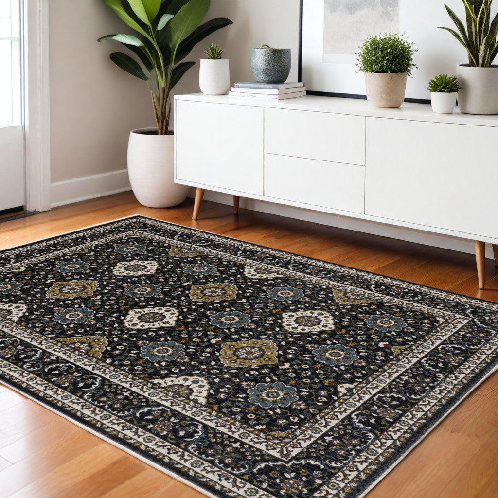 4' X 6' Gold Medallion Area Rug With Fringe