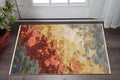 3' X 5' Beige Rust And Yellow Abstract Area Rug With Fringe
