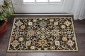 2' X 3' Brown Black And Ivory Oriental Area Rug