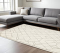 7' X 10' Ivory And Taupe Geometric Area Rug