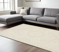 7' X 10' Ivory And Beige Medallion Area Rug