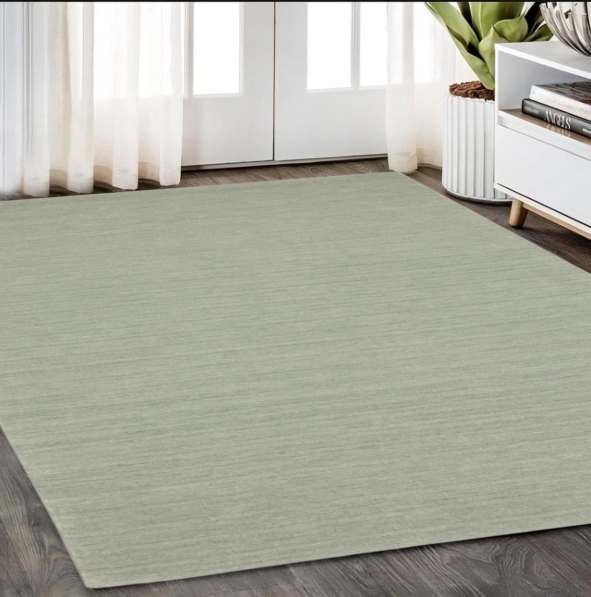 5' X 8' Silver Wool Hand Tufted Area Rug