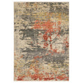 5' X 8' Beige And Pink Abstract Area Rug With Fringe