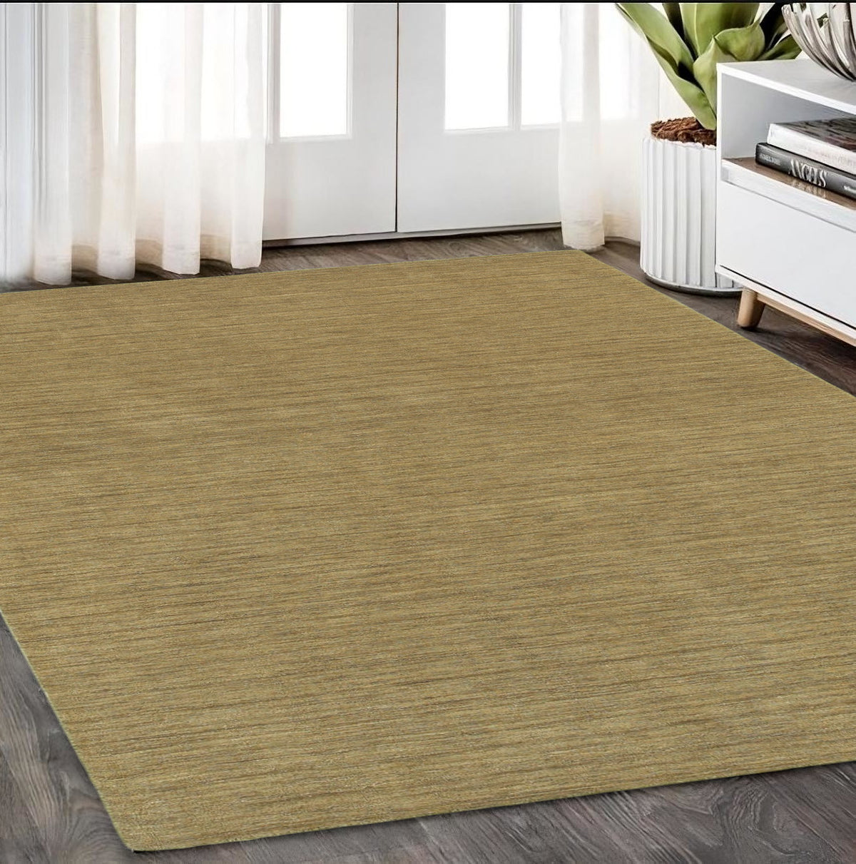 5' X 8' Gold Wool Hand Tufted Area Rug
