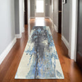 8' Blue And Gray Abstract Hand Tufted Runner Rug
