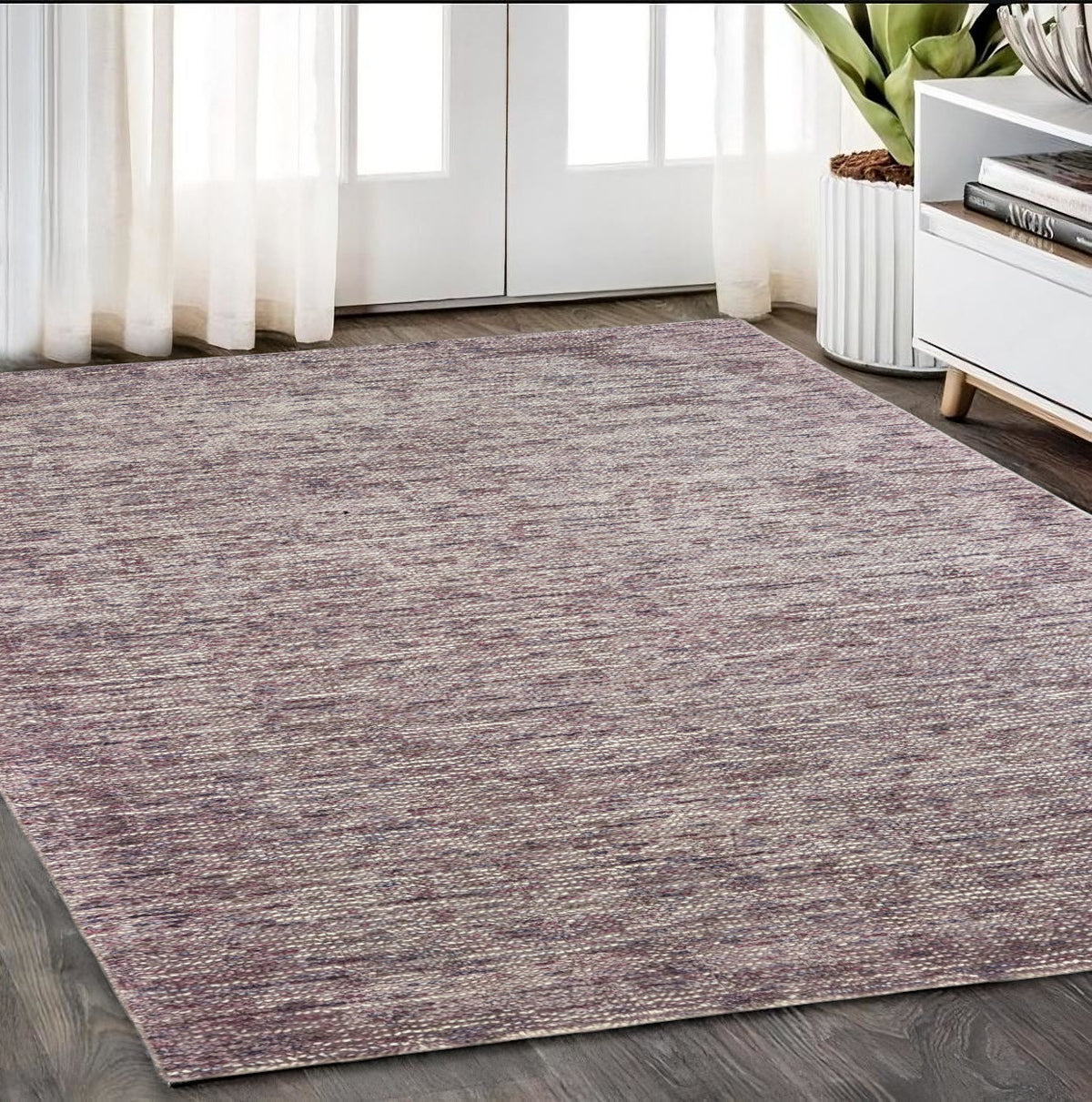 5' X 8' Purple And Pink Hand Tufted Area Rug
