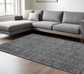 6' X 9' Charcoal And Black Hand Tufted Area Rug