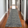 8' Charcoal And Black Hand Tufted Runner Rug