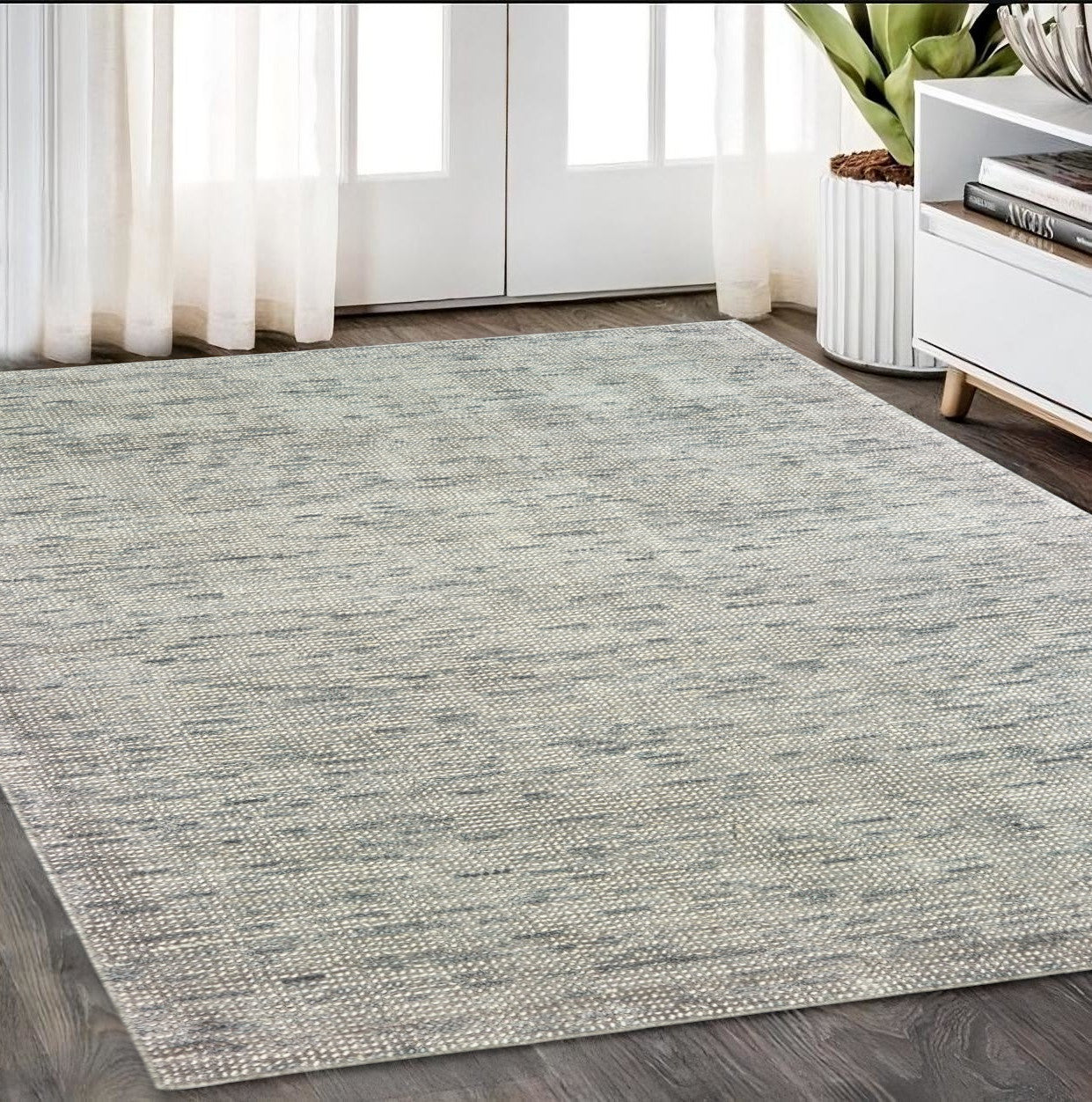 5' X 8' Stone And Gray Hand Tufted Area Rug