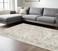 6' X 9' Ivory And Blue Oriental Hand Tufted Area Rug