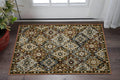 3' X 5' Red Ivory And Tan Medallion Area Rug