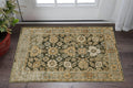 3' X 5' Green And Gold Oriental Area Rug