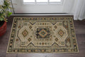 3' X 5' Gray And Green Tribal Area Rug