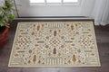 3' X 5' Ivory And Gold Oriental Area Rug