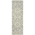 8' Ivory Wool Floral Hand Tufted Runner Rug