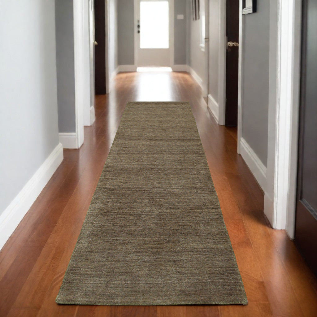 8' Gray Wool Hand Tufted Runner Rug