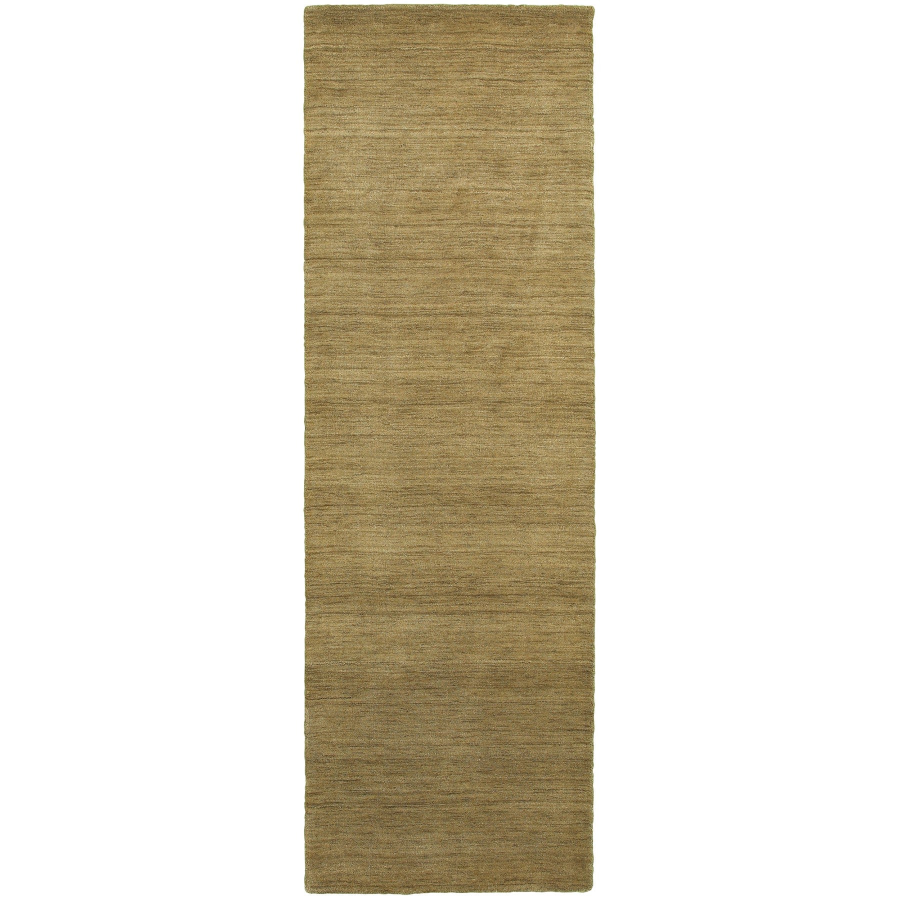 8' Gold Wool Hand Tufted Runner Rug