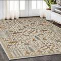 5' X 7' Ivory And Gold Oriental Area Rug
