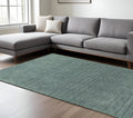 8' X 10' Light Blue Wool Hand Tufted Area Rug